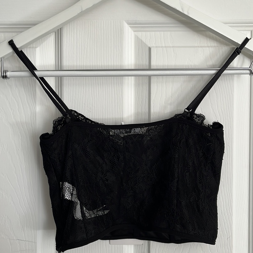 NWT black Bustier top with adjustable straps and zipper. - Picture 4 of 7